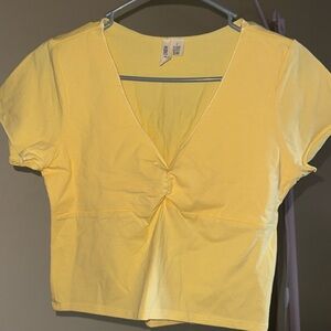 Tillys yellow twist cropped top